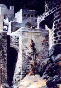 So Rahab let them down by a rope through the window...